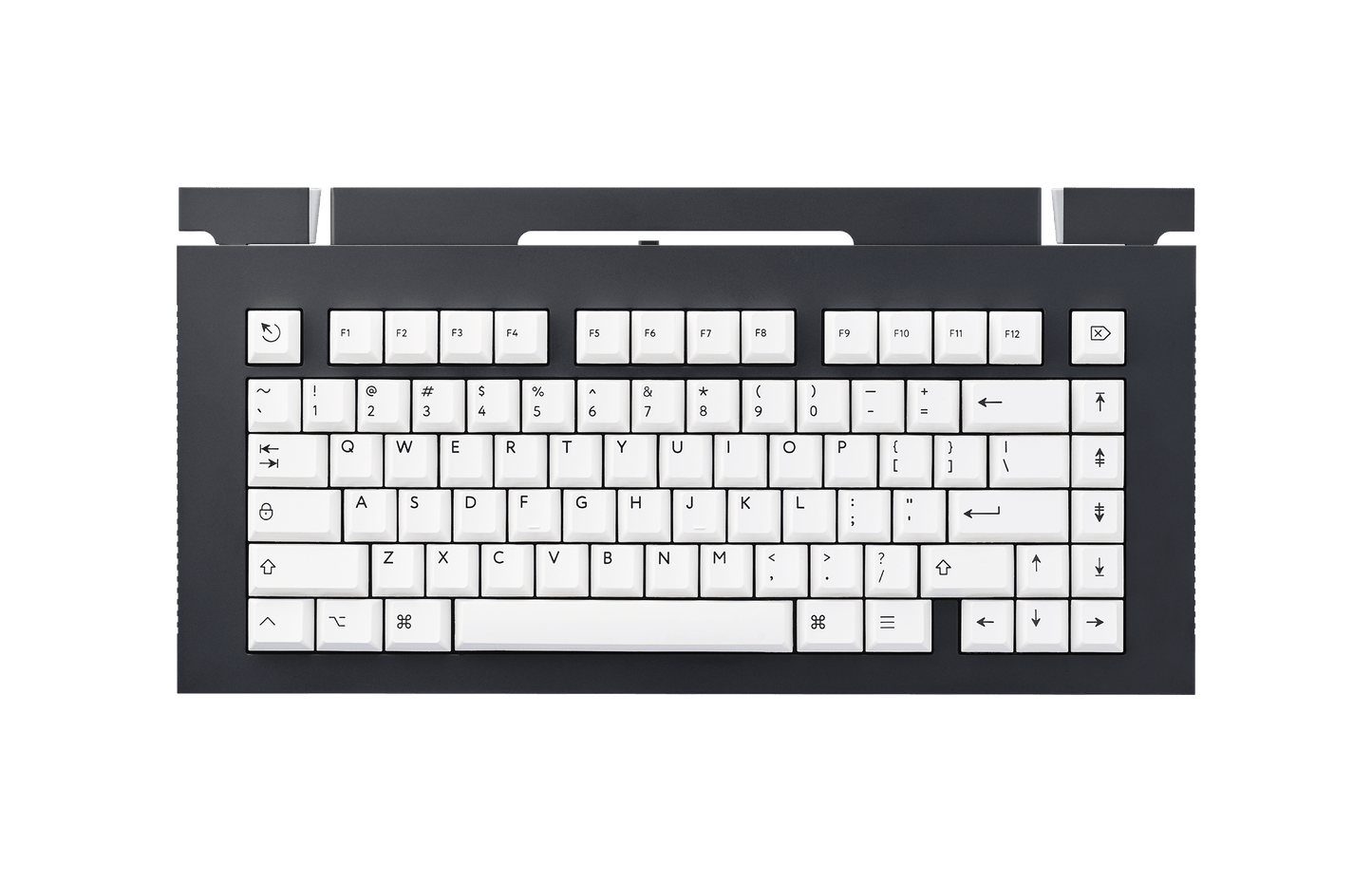 slate75 Black Aluminium with White Keycaps