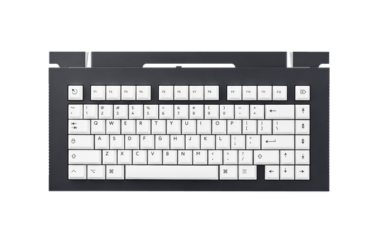 slate75 Black Aluminium with White Keycaps